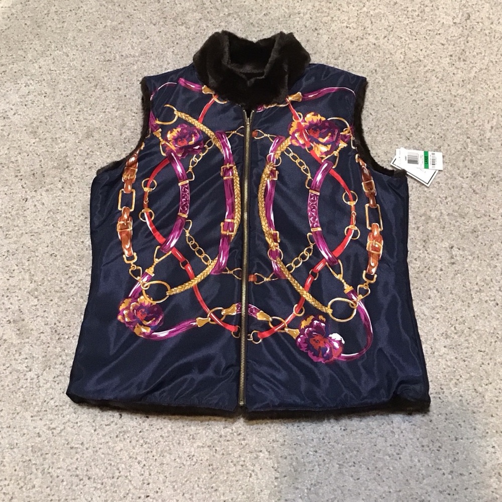 Vintage Reversible Faux Fur Zippered Vest